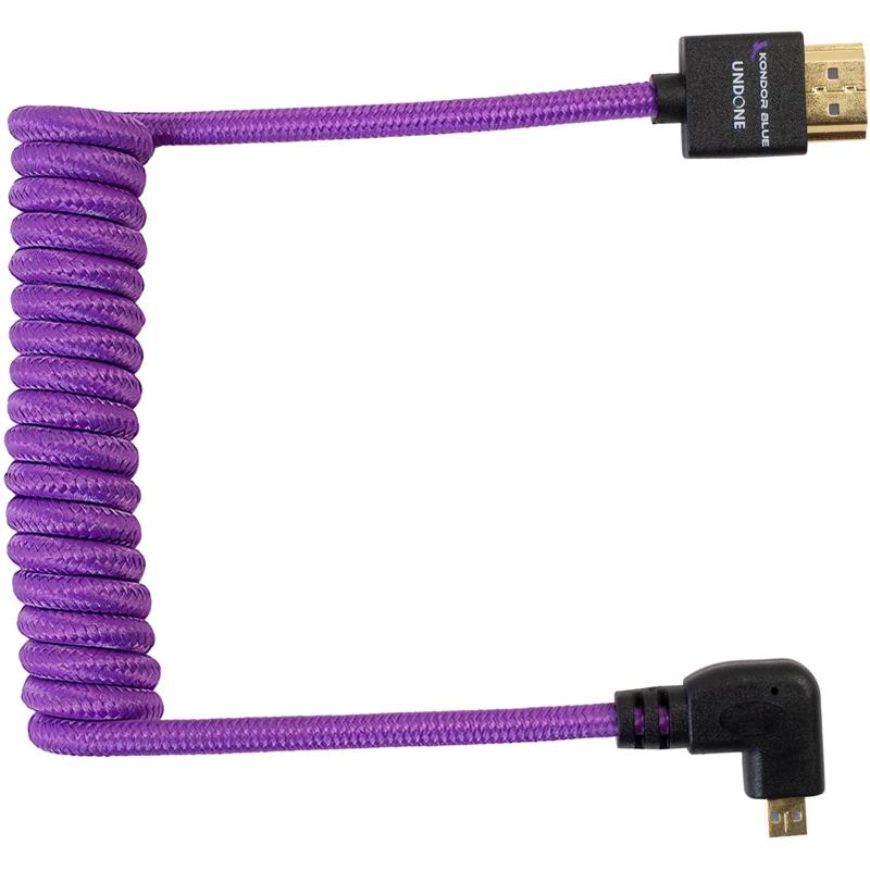 Kondor Blue Gerald Undone MK2 Full-HDMI to Right-Angle Micro-HDMI Cable, 12